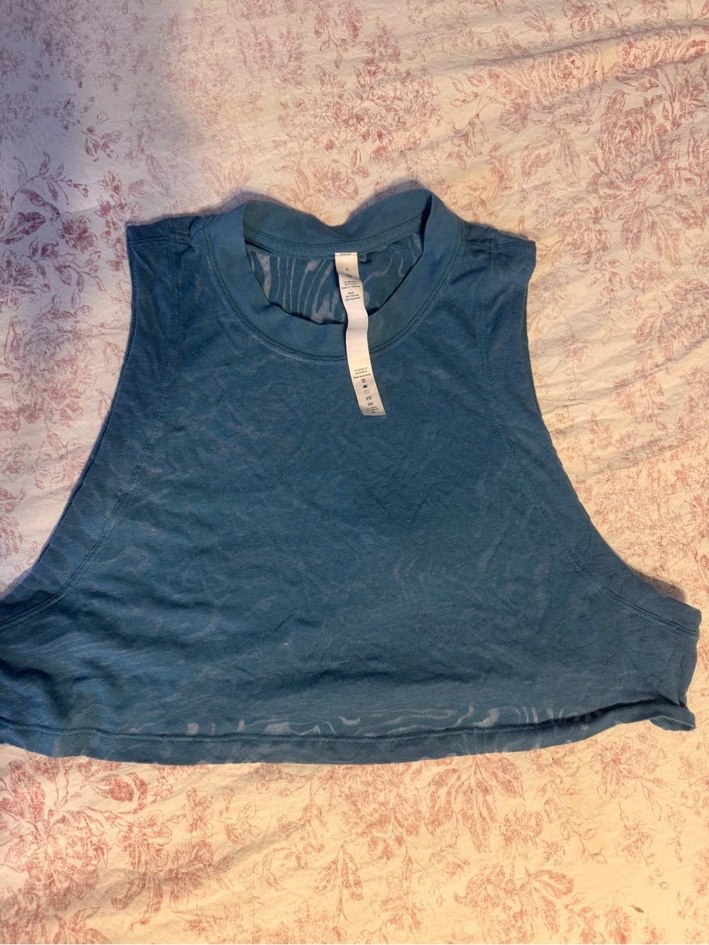 lululemon athletica Blue Sleeveless Crop Tank